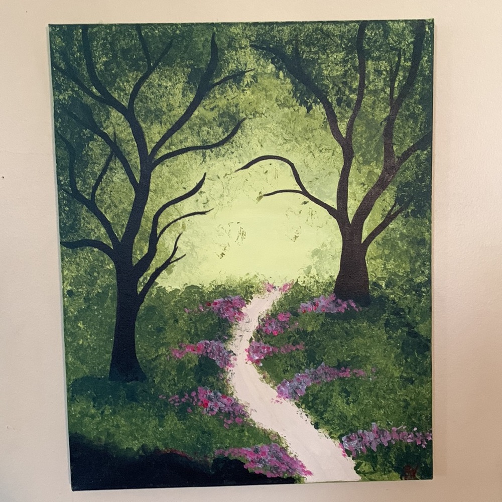 Forest trail painting